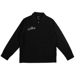 Embroidered 'Script' Canvas Heavy Jacket - Black